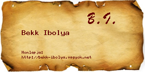 Bekk Ibolya névjegykártya