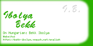 ibolya bekk business card